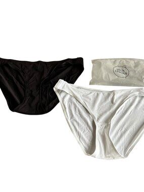 Slick Chicks Signature Accessible Bikini Briefs panties black white XL underwear
